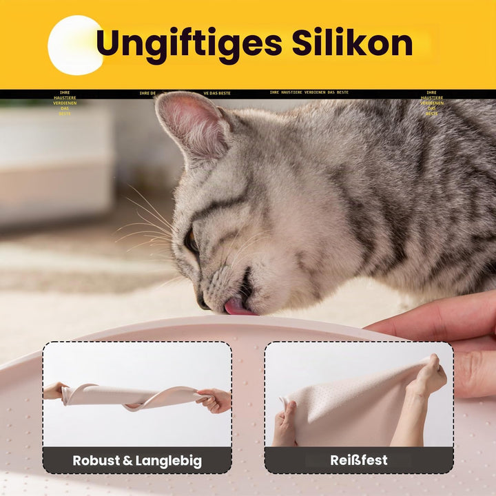 Conlun Napfunterlage Hund,1,2cm Hohe Ränder Futtermatte Katzen zur Vermeidung von Verschüttungen,BPA