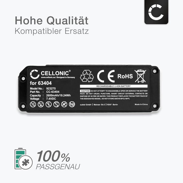 CELLONIC 1x Akku für Lautsprecher Kompatibel mit Bose Soundlink Mini I, 063404 - (2600mAh, 7.4V), 1x