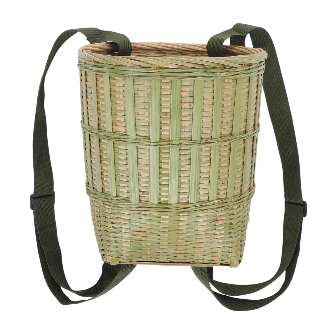 Handgeflochtener Bambus Erntekorb mit Riemen, 30x26,5cm, Rustikal Elegant