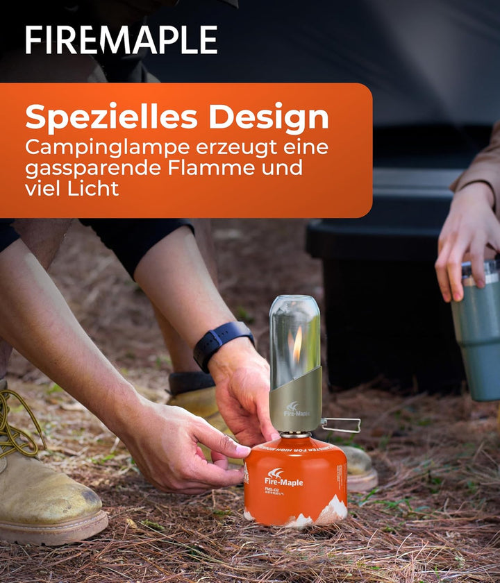 Fire-Maple Gaslampe Gaslaterne für Camping &amp; Outdoor [NUR 140g] - Gas Lampe aus Edelstahl, eloxierte