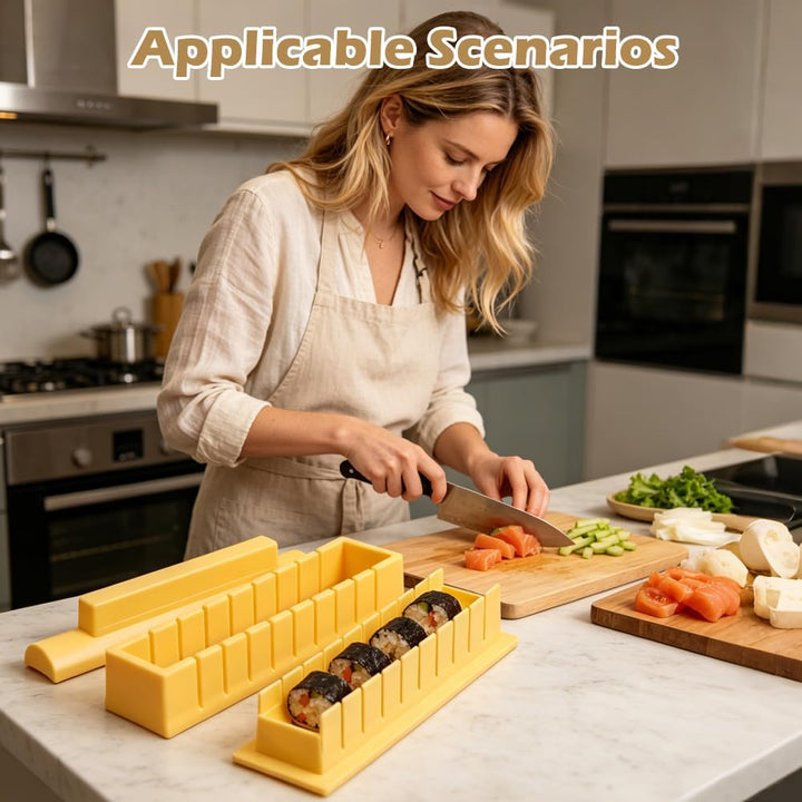 Sushi Maker, Gelb DIY Sushi Form, Anfänger Sushimaker zum Selber Machen,Einfache Version Quadrat Sus