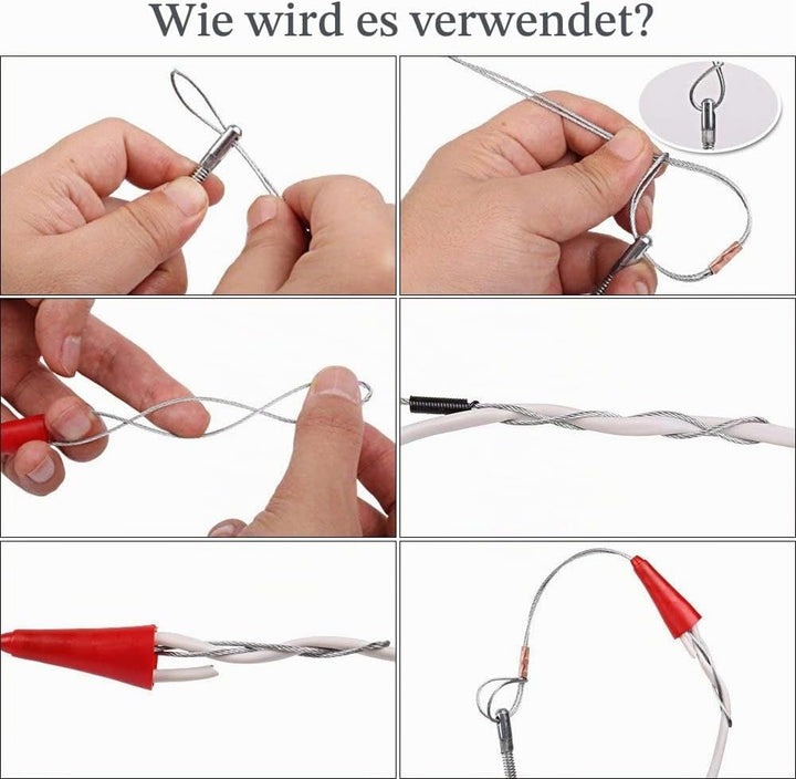 QZATACAEN Fish Line Wire Puller Through Wall Wire Threader Fish Plus Fish Cable Lock with Easy Grip