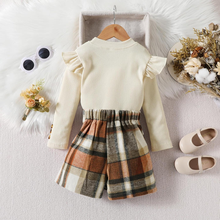 Miipat Baby Mädchen Kleidung Set Kleinkind Mädchen Outfits Set Lange Ärmel Pullover Tops mit Mini Ro