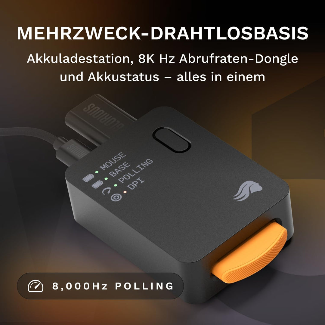 GLORIOUS Gaming Model O3 Wireless – gamingmus – Utbytbart InfinitePlay-batterisystem, 8 000-pollning
