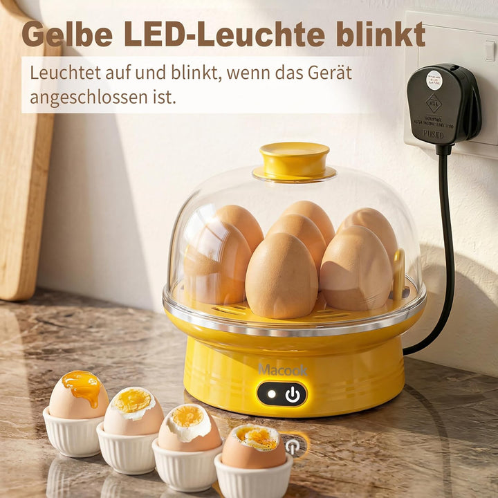 Eierkocher für 1-7 Eier, Eierkocher Testsieger, Egg Cooker Computergesteuerte Kontrolle, Egg Boiler