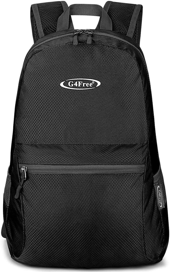 G4Free 20L Faltbarer Rucksack Ultraleichter Wanderrucksack Daypack 20L Schwarzes Update, 20L Schwarz