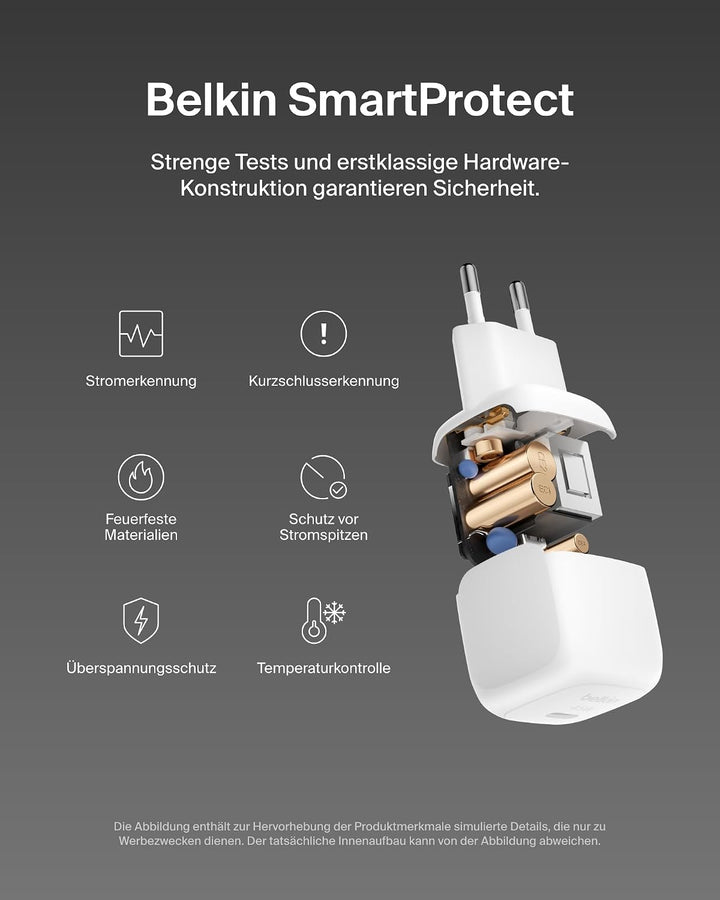 Belkin BoostCharge Chargeur secteur compact 45 W, USB-C PD, Recharge Rapide, Pour Tous Les modèles d