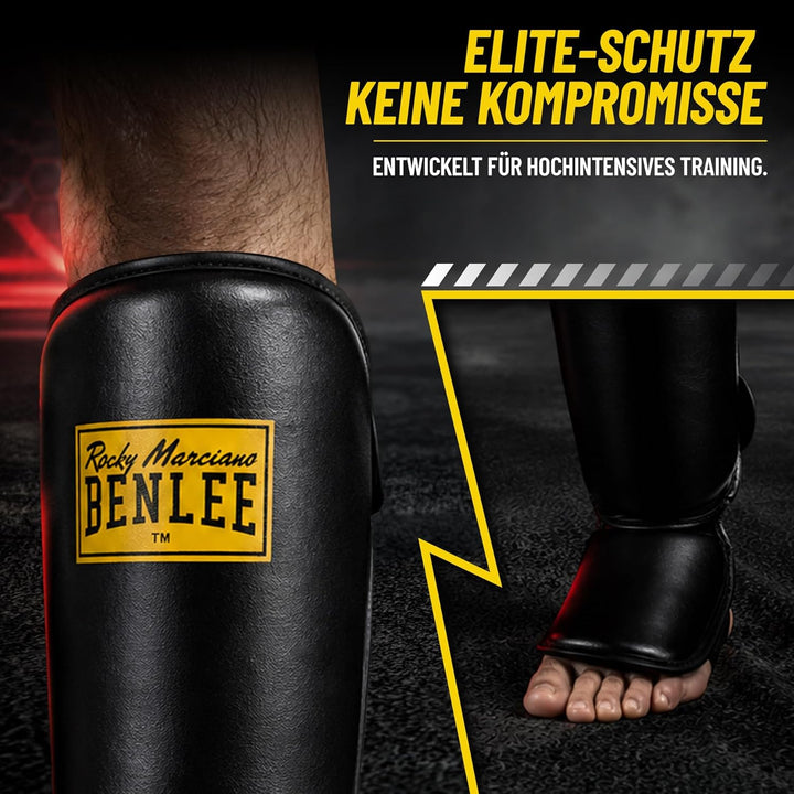 BENLEE Schienbeinschoner aus Kunstleder (1 Paar) Guardian Schwarz L-XL Single, Schwarz L-XL Single