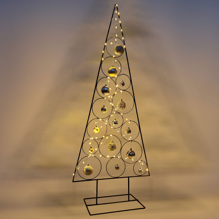 Weihnachtsdekoration Aufsteller Weihnachtsbaum Dekobaum, 14 Haken, Metall, 51xH126cm,