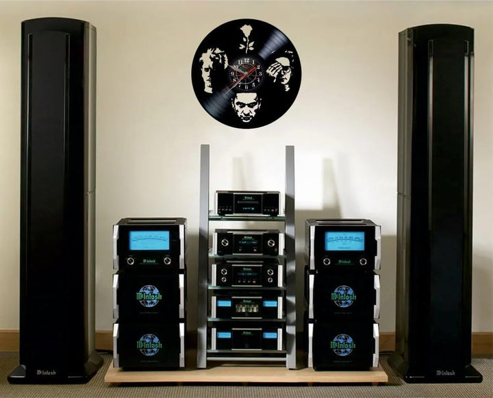 VINY WOODY Rock Elektronische Schallplattenuhr aus Vinyl, Musik, Pop Rock, Wanddekoration, britische
