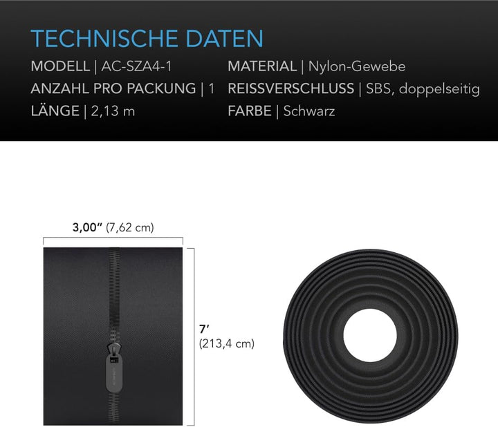 AC Infinity Peel &amp; Stick Reissverschluss 2-Pack, 2,13 m × 7,6 cm, extra stabiler Staubschutz, doppel