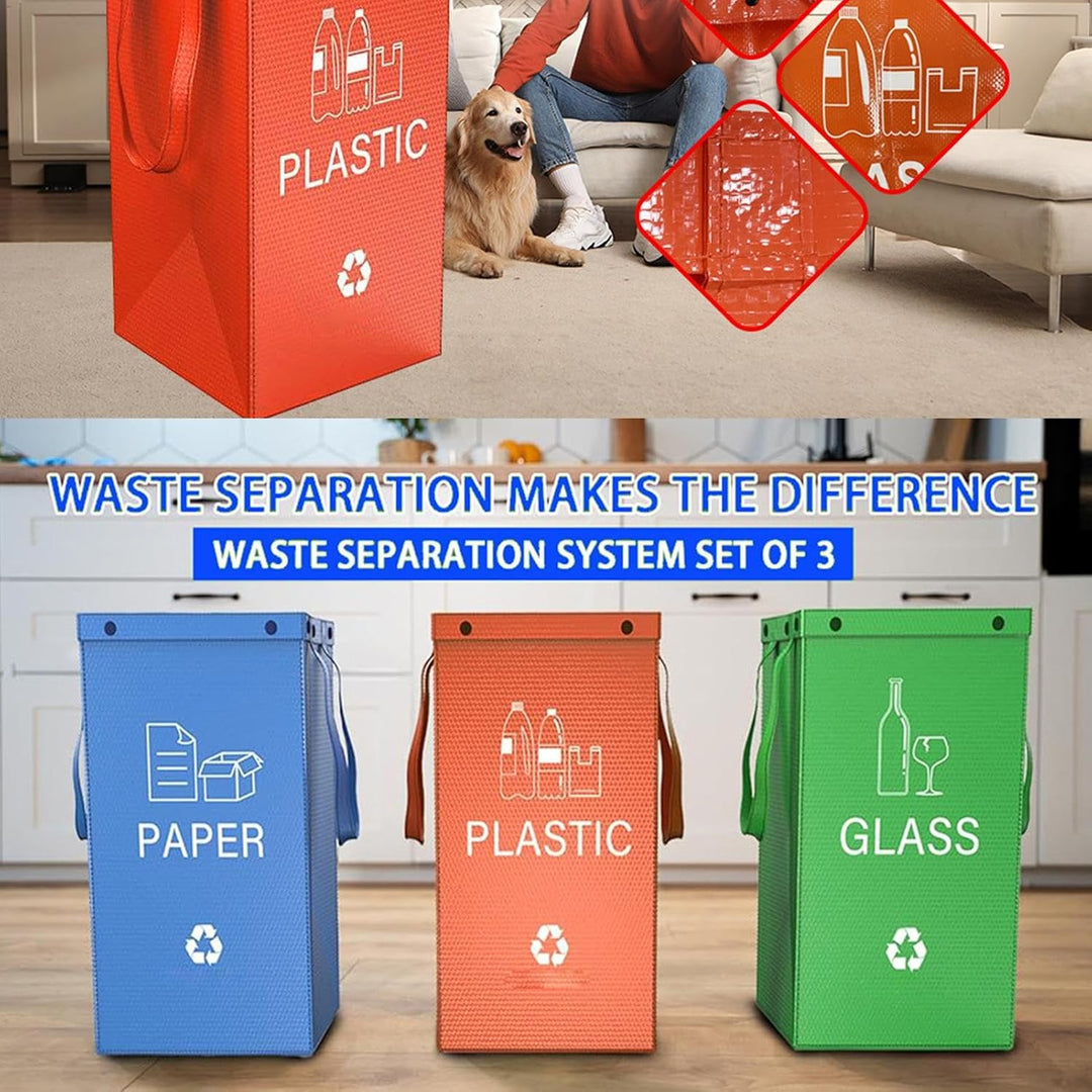 Portable Trash Can, Reusable Garbage Container, Compact Waste Bin Set, Durable Leak Proof Design, Sp