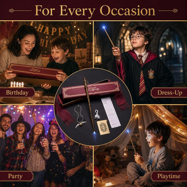 Zauberstab Hermine Granger mit Licht, 37CM Hermine Zauberstab, USB Wiederaufladbar Magic Wand, Zaube