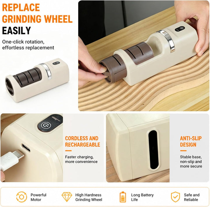 Messerschärfer Elektrisch, Knife Sharpener Electric Wiederaufladbarer
