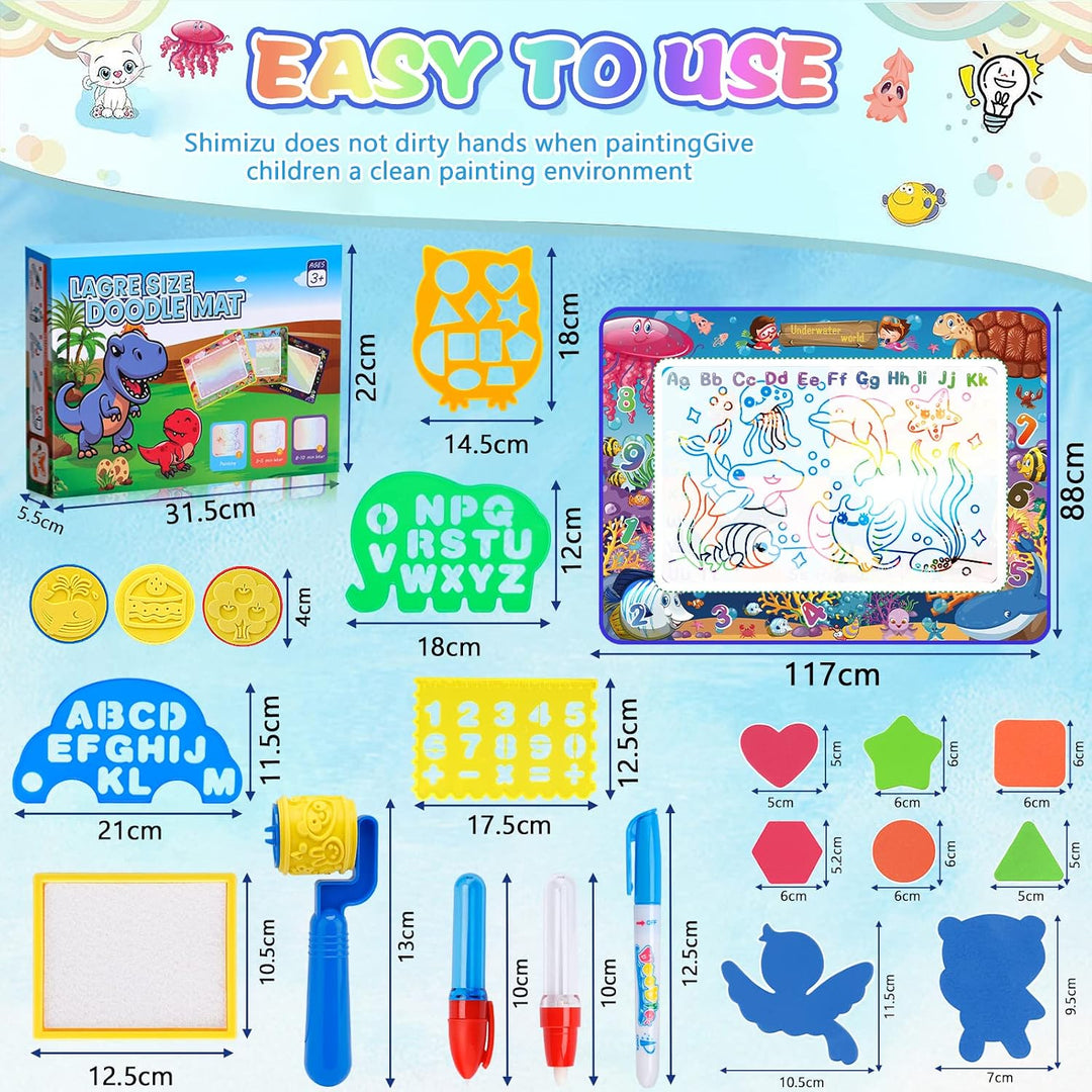 MOOING Wasser Doodle Matte,120 x 90 Aqua Magic Doodle Malmatte Kinder, Wiederverwendbare Drawing Mat