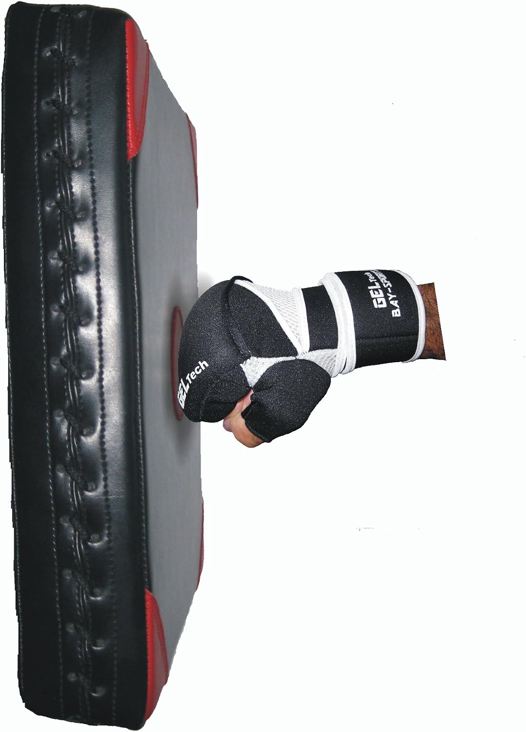 BAY WALL Catcher Wandschlagpolster 34 x 34 cm weiss schwarz Leder PU Sport Makiwara aus Kunstleder W
