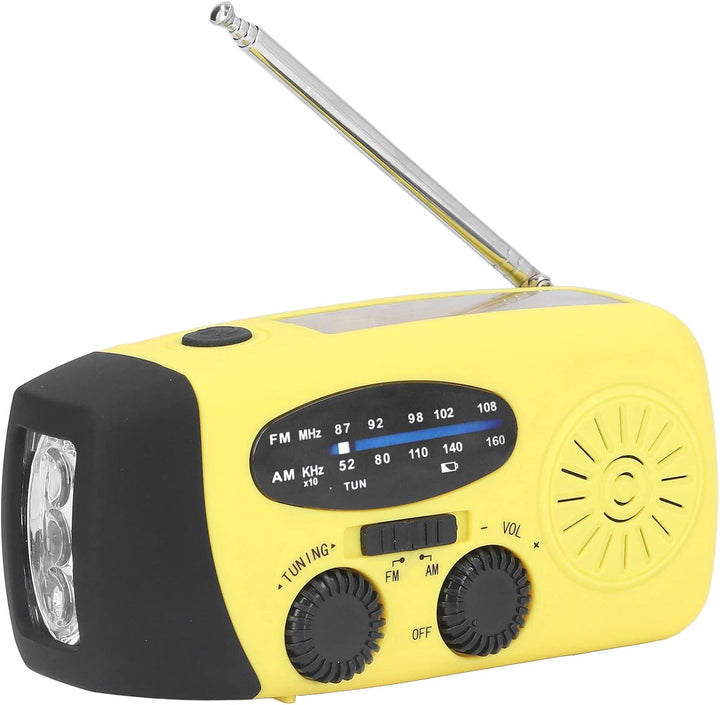 ASHATA Emergency Solar Radio, Notfall-Wetterradio Handkurbel FM/AM/WB NOAA mit Solarladung und Tasch