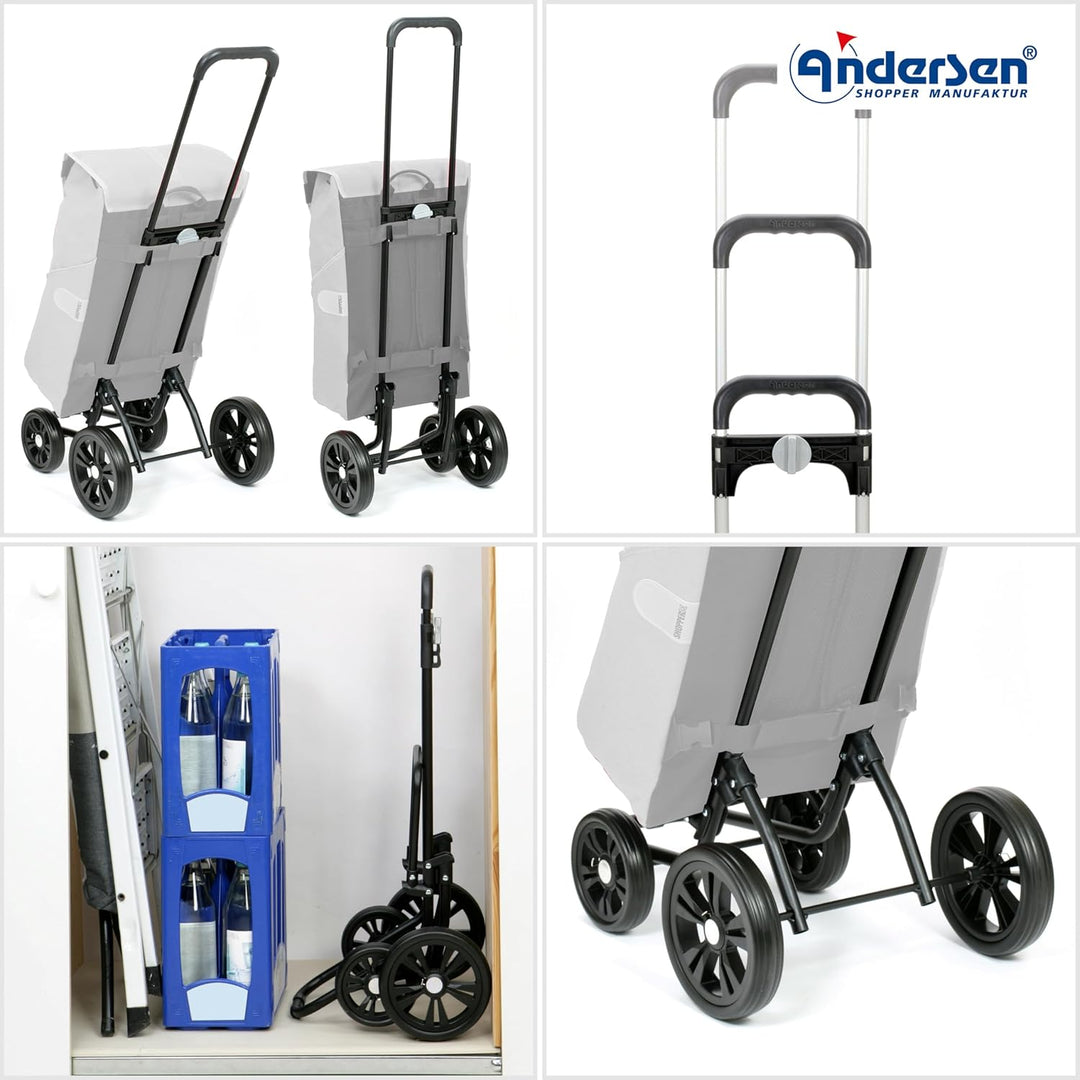 Andersen Einkaufstrolley - klappbar - 54 Liter - 4 Räder Blau, Blau