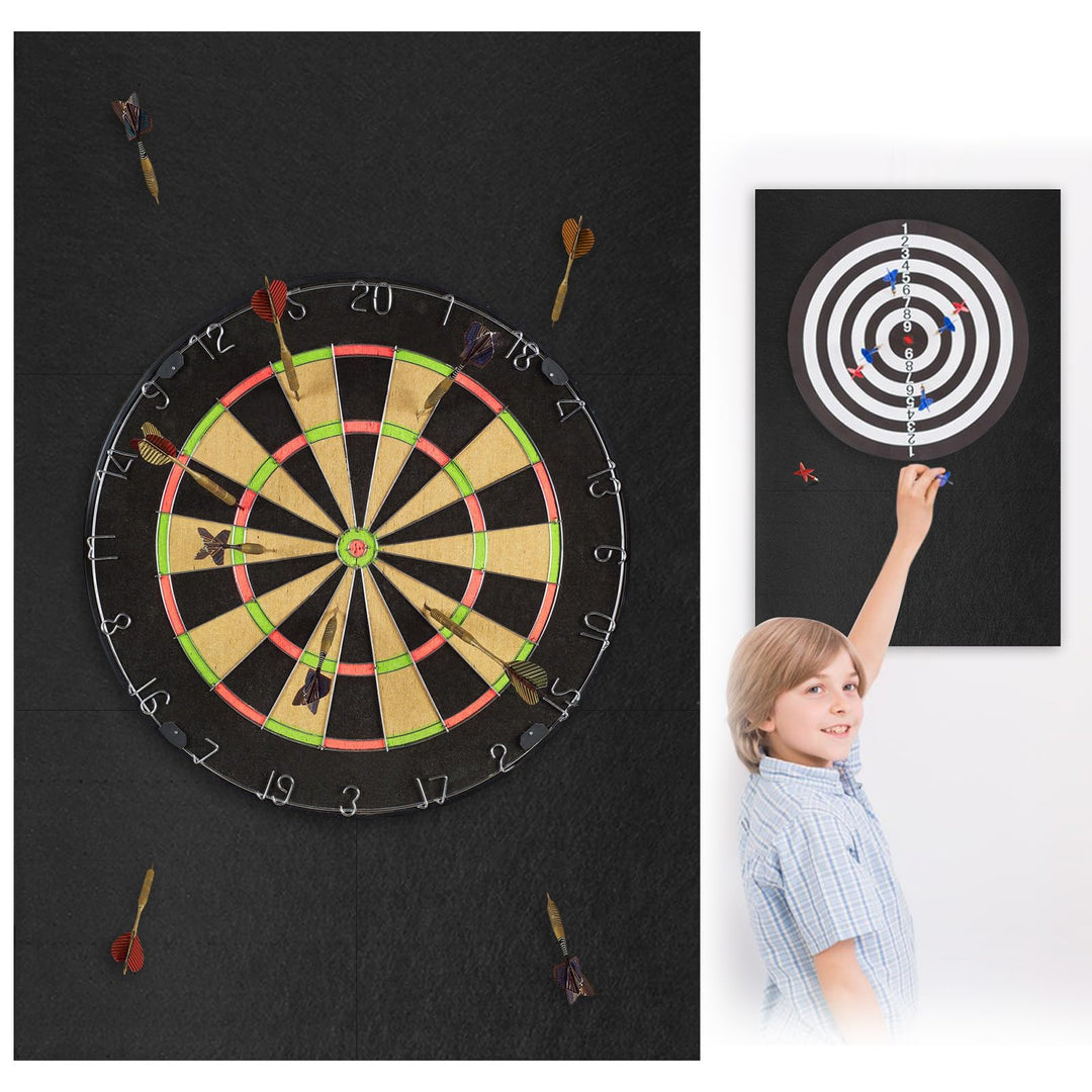 Dartscheibe Wandschutz Schwarz 600×900×12mm – Dart Surround Schutzmatte, Selbstklebende Dartscheiben