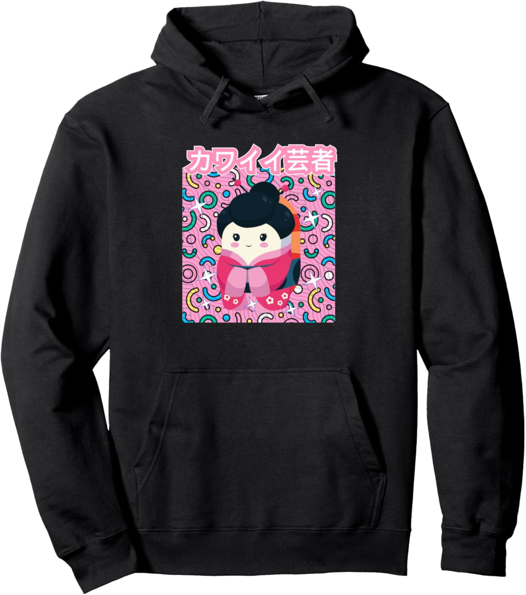 Funny Retro 90s Japan Kawaii Geisha Pullover Hoodie