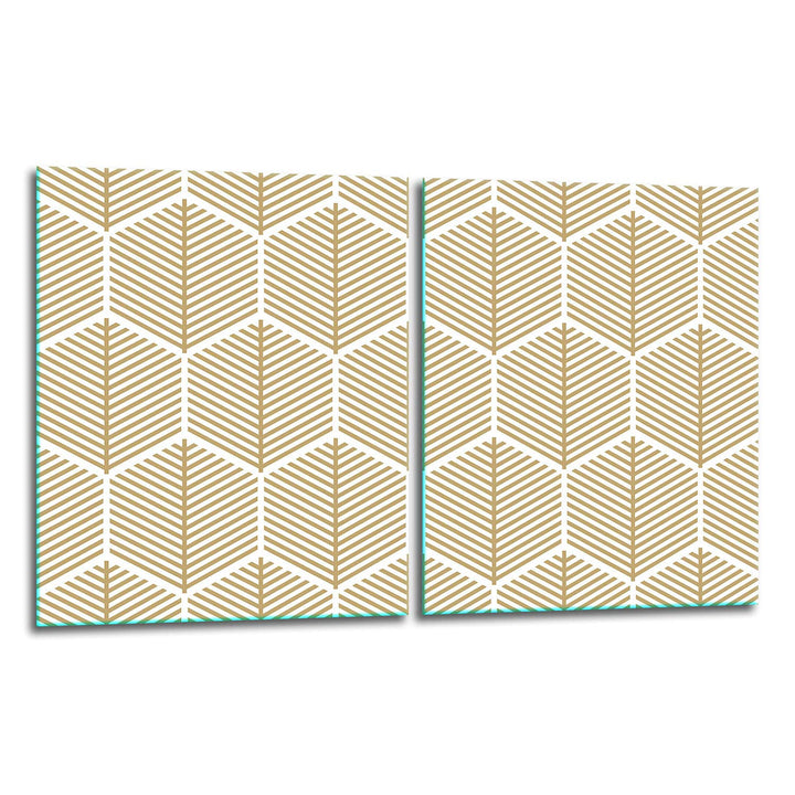 TMK | Herdabdeckplatten Set 2x40x52 cm Ceranfeld Abdeckung Glas Spritzschutz Abdeckplatte Glasplatte