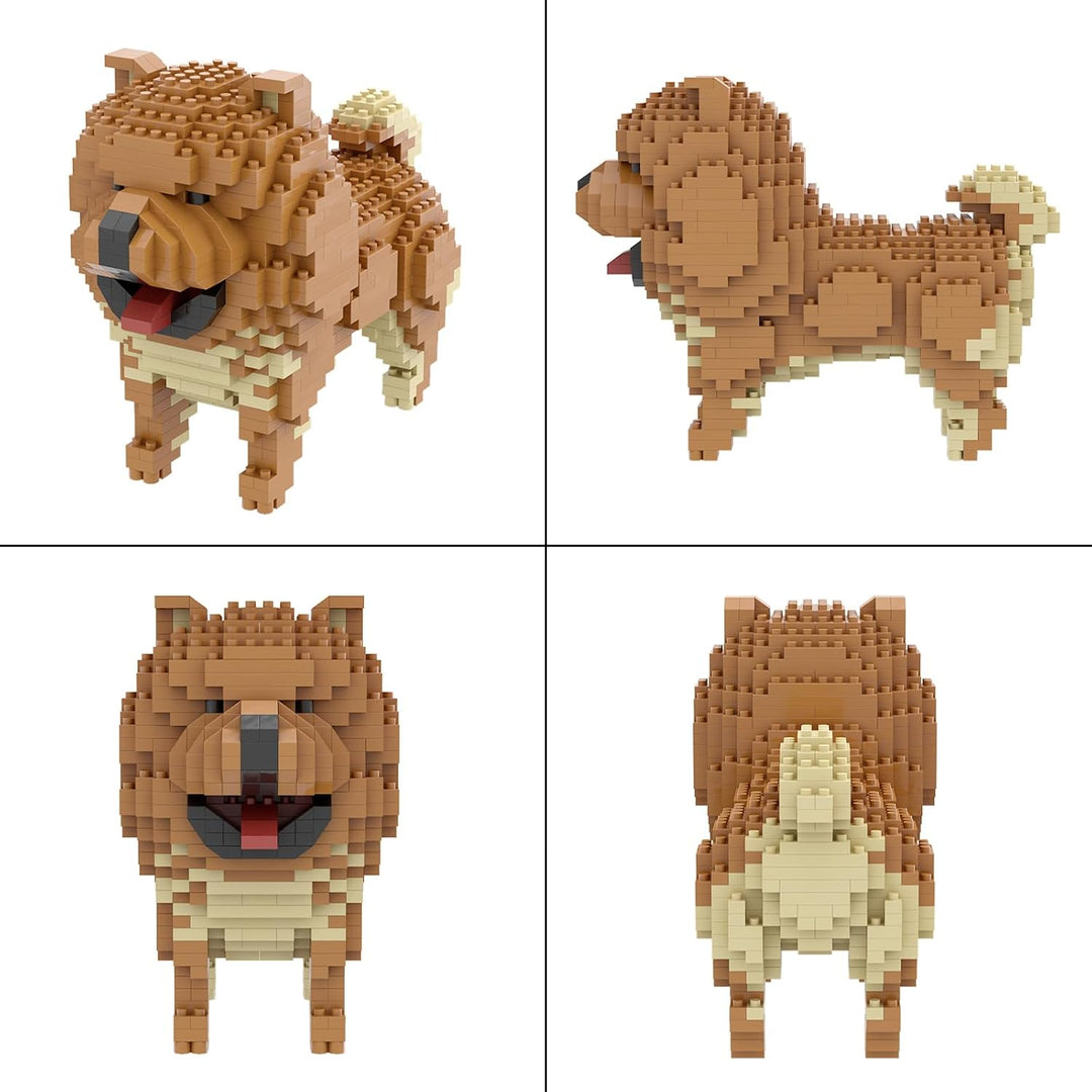 Larcele 768 Stücke Mikro Bausteine Spielzeug Kit, Mini Tier Bricks Bauen Bauklötze Satz KLJM-05(Chow