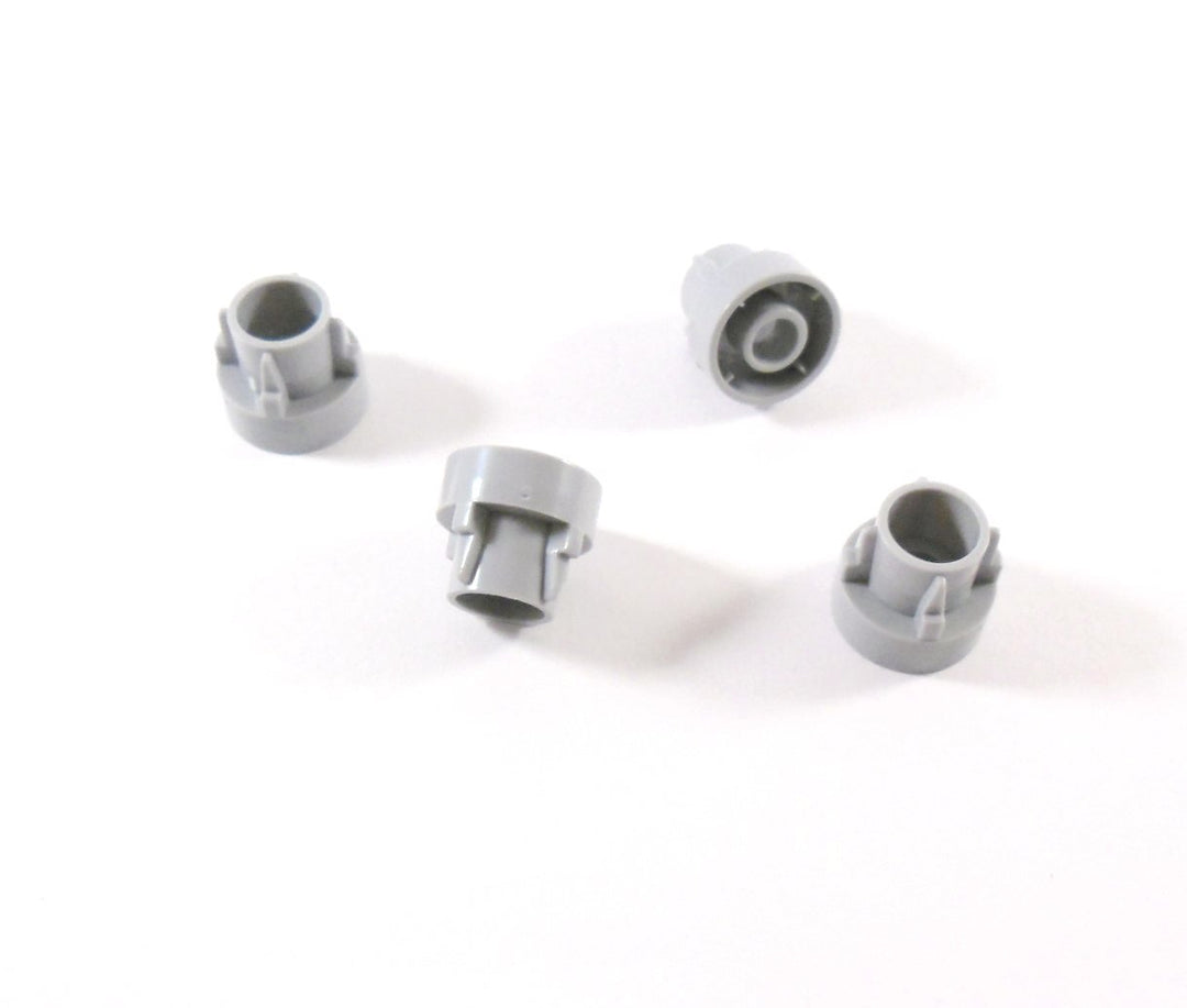 4 Stück LEGO TECHNIC "Mitnehmer-Ring" in Neu-Hellgrau.