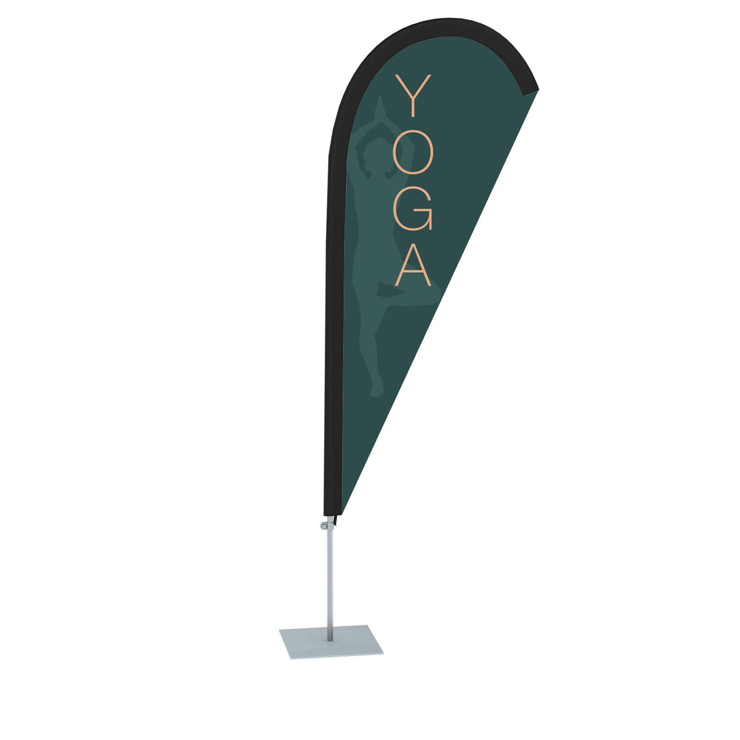 Vispronet Beachflag Yoga - versch. Bodenelemente - Höhe 2,04 m - Indoor- &amp; Outdoor (Bodenplatte), Bo