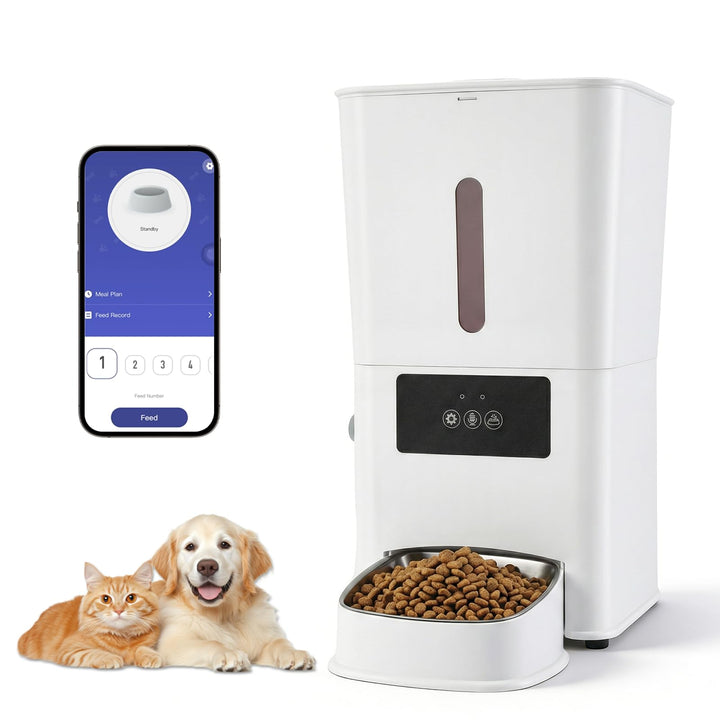 Futterautomat Katze 8L mit App, WLAN, 20g Portionen, Sprachaufnahme