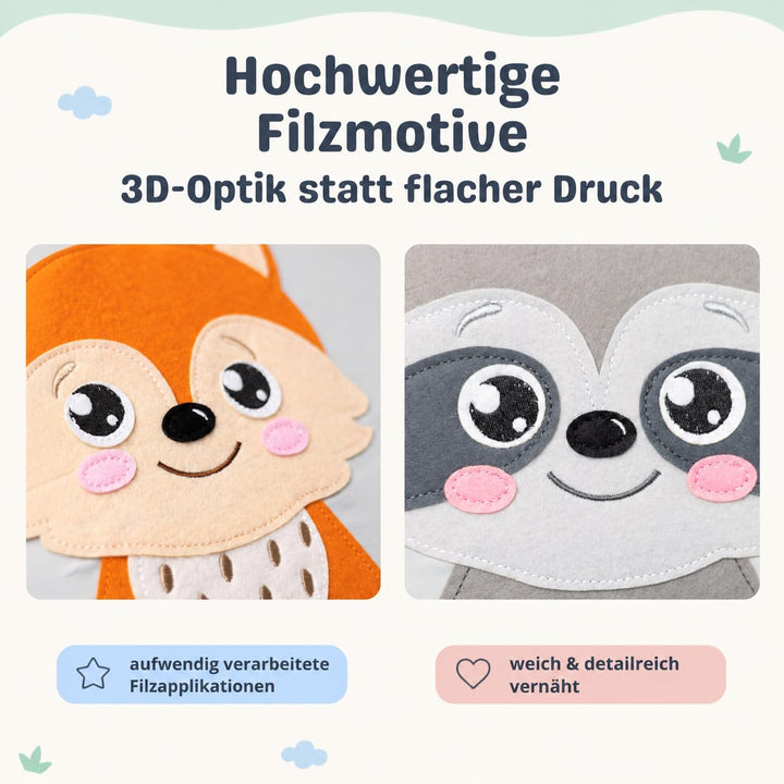 Aufbewahrungsbox Kinder - 33x33x33 cm - Faltbare Spielzeugkiste mit Tiermotiv - Ordnungsbox für Kall