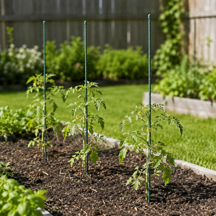 KADAX Blumenstütze aus Stahl 15 Stück, 90cm x 11mm Beschichtete Pflanzstab, Pflanzen-Rankstab, wette