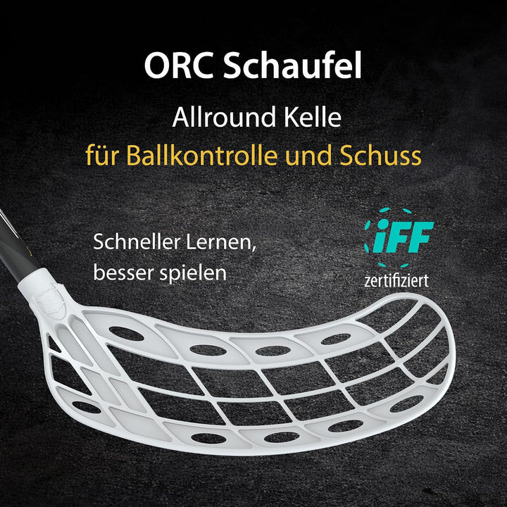 FAT PIPE Floorball Schläger Unihockey Stock Zack 33 ORC - Black White - IFF Zertifiziert, mit ORC Sc
