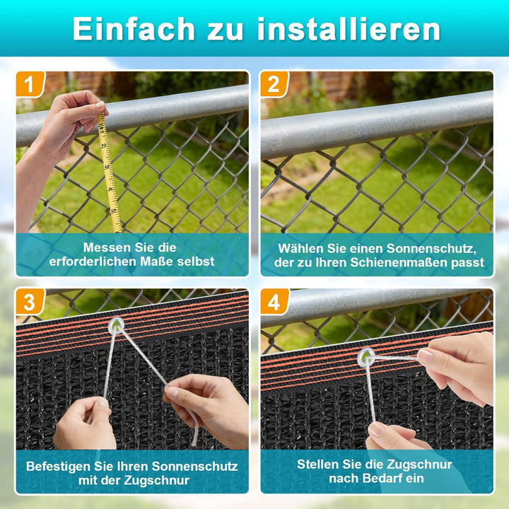 Sonnensegel 3x6 m Rechteckig,Atmungsaktiv Schattiernetz mit Ösen Winddurchlässig Robust,UV-Schutz 90