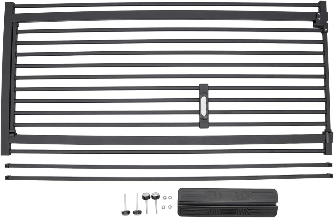 Kindergitter 150cm ausziehbar mit Einhandgriff und Doppelverriegelung Schwarz/Höhe:150 Cm/76-85 Cm B