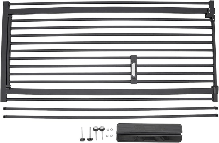 Kindergitter 150cm ausziehbar mit Einhandgriff und Doppelverriegelung Schwarz/Höhe:150 Cm/76-85 Cm B
