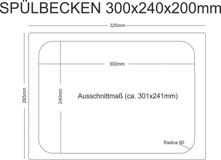 Gastro Spülbecken aus Edelstahl 30x24x20cm