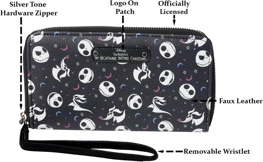 Disney Geldbörse mit Handgelenk, Mickey Minnie Mouse, Winnie Pooh, Reissverschluss, Clutch, Kunstled