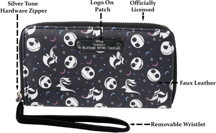 Disney Geldbörse mit Handgelenk, Mickey Minnie Mouse, Winnie Pooh, Reissverschluss, Clutch, Kunstled