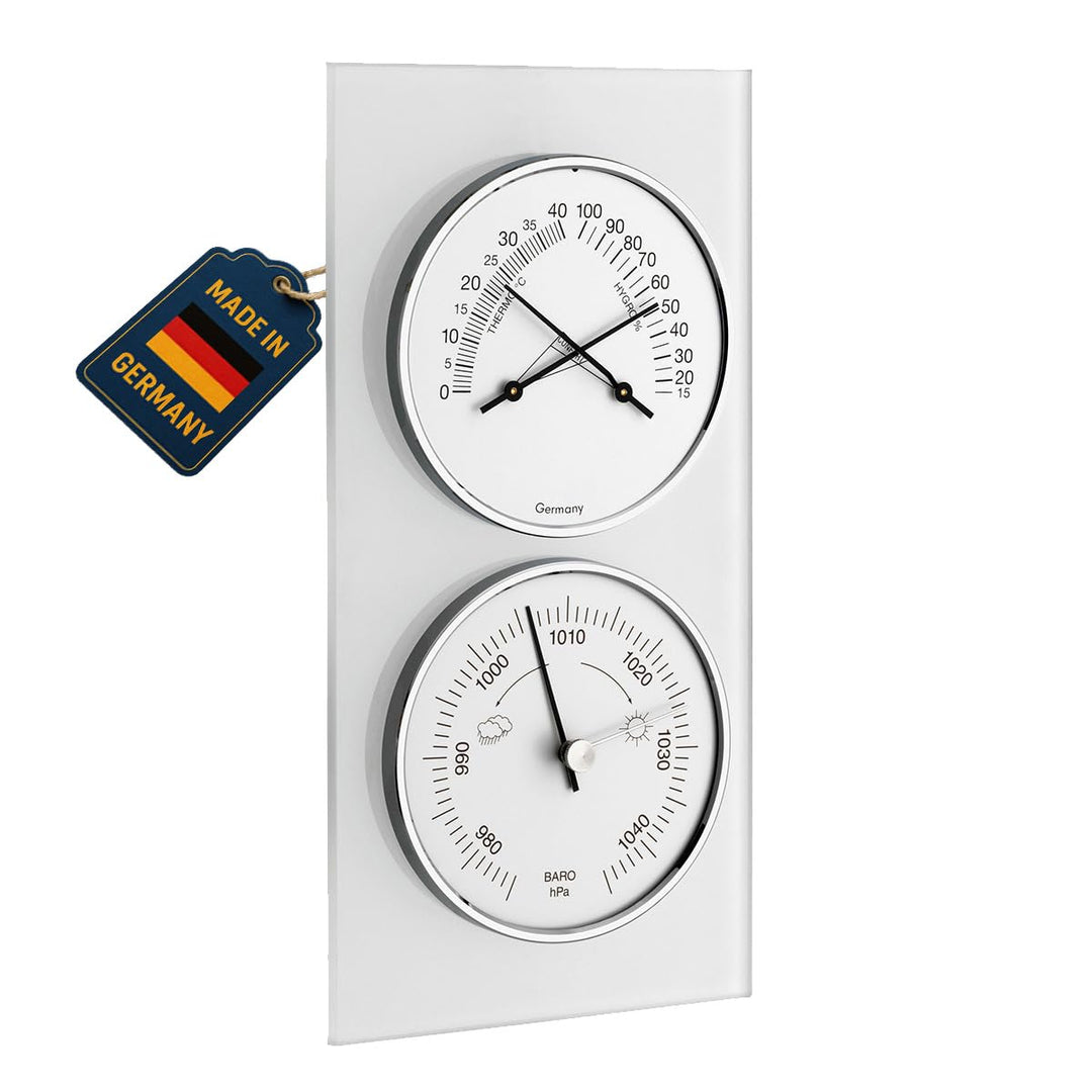 TFA 20.3022 Moderne Wetterstation Glas weiss, Klimakurt