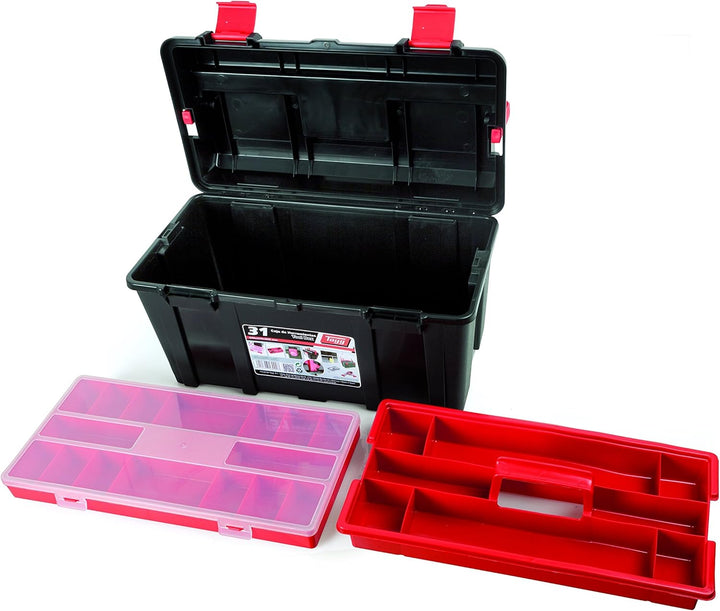 TAYG TOOLBOX Werkzeugkasten aus Kunststoff Nr.31 Sortimentkoffer Nr. 31 mit Einlage und Box 445 x 23