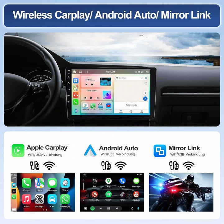 SIXWIN 8-core 4+64G Android 15 Autoradio für BMW X3 E83 (2004-2012) mit Carplay Android Auto, 9&