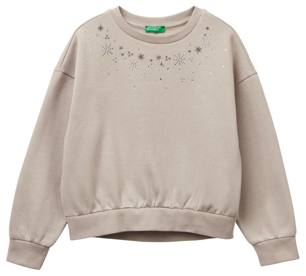 United Colors of Benetton Unisex Kinder Kapuzenpullover 140 Beige, 140 Beige