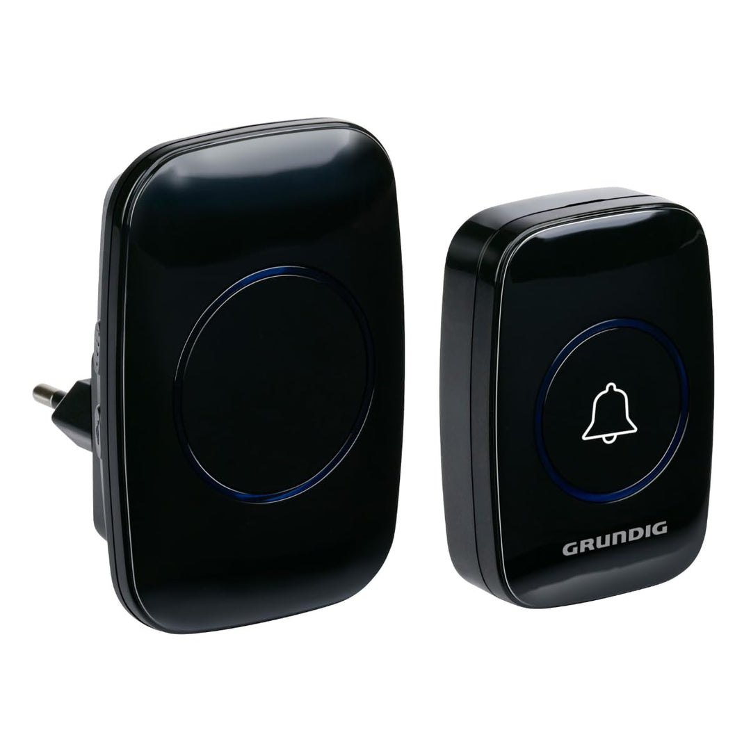 Grundig Drahtlose Türklingel Set - Funkklingel mit 300m Reichweite - LED-Anzeige und 60 Töne - Steck