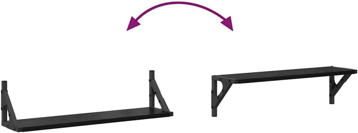 vidaXL Wandregale Wandhalterung 2 STK. Schwarz Eichen-Optik 60 x 15 x 15,5 cm Schwarz Eichen-optik,