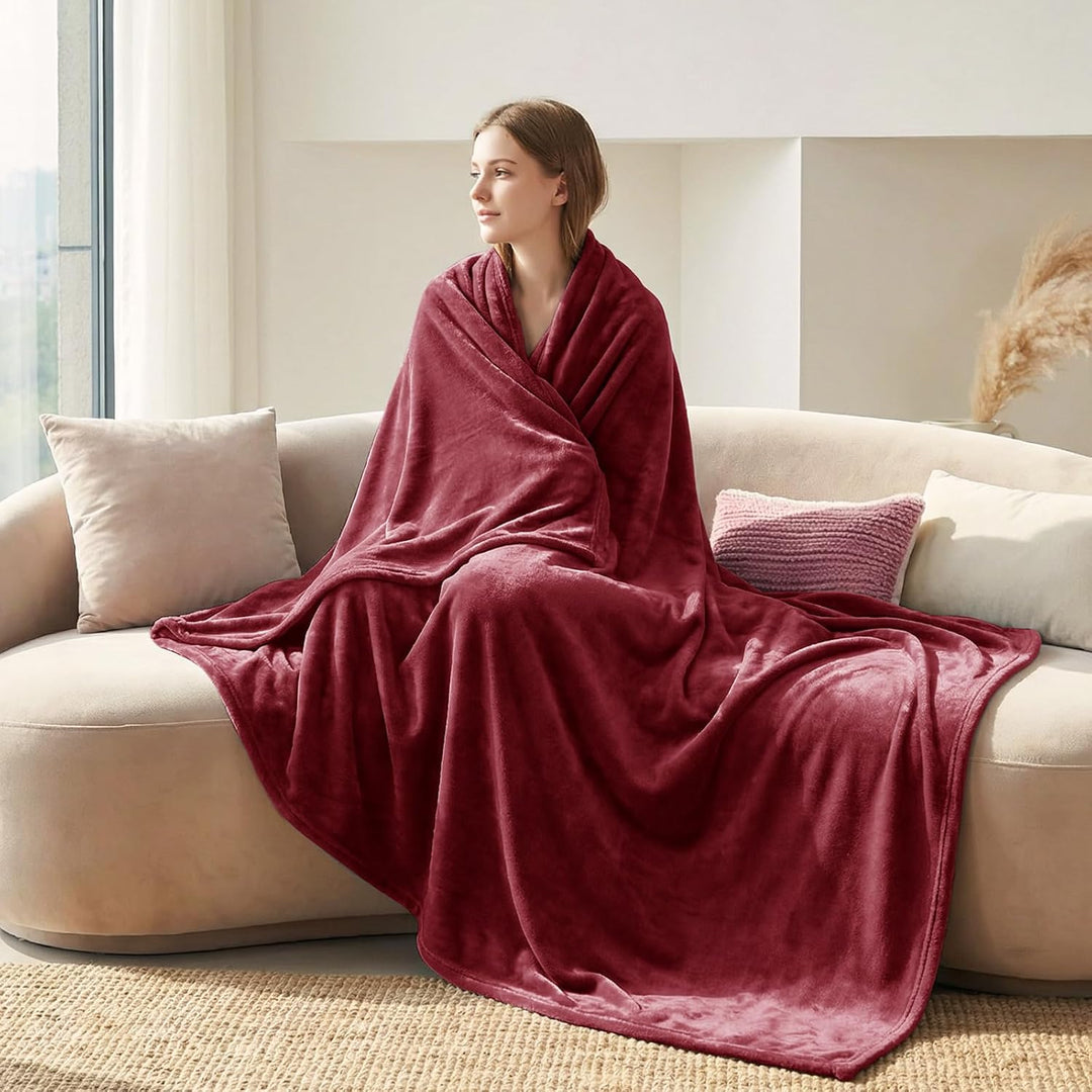 CozyLux Kuscheldecke Flauschig Decke 230x270 cm Dunkelrot, 230x270 cm Dunkelrot