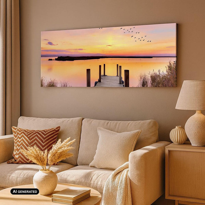 Wandbilder Dekoration Wohnzimmer Fussgängerbrücke Sommer Menschen Liebe Bilder auf Leinwand 120x50cm