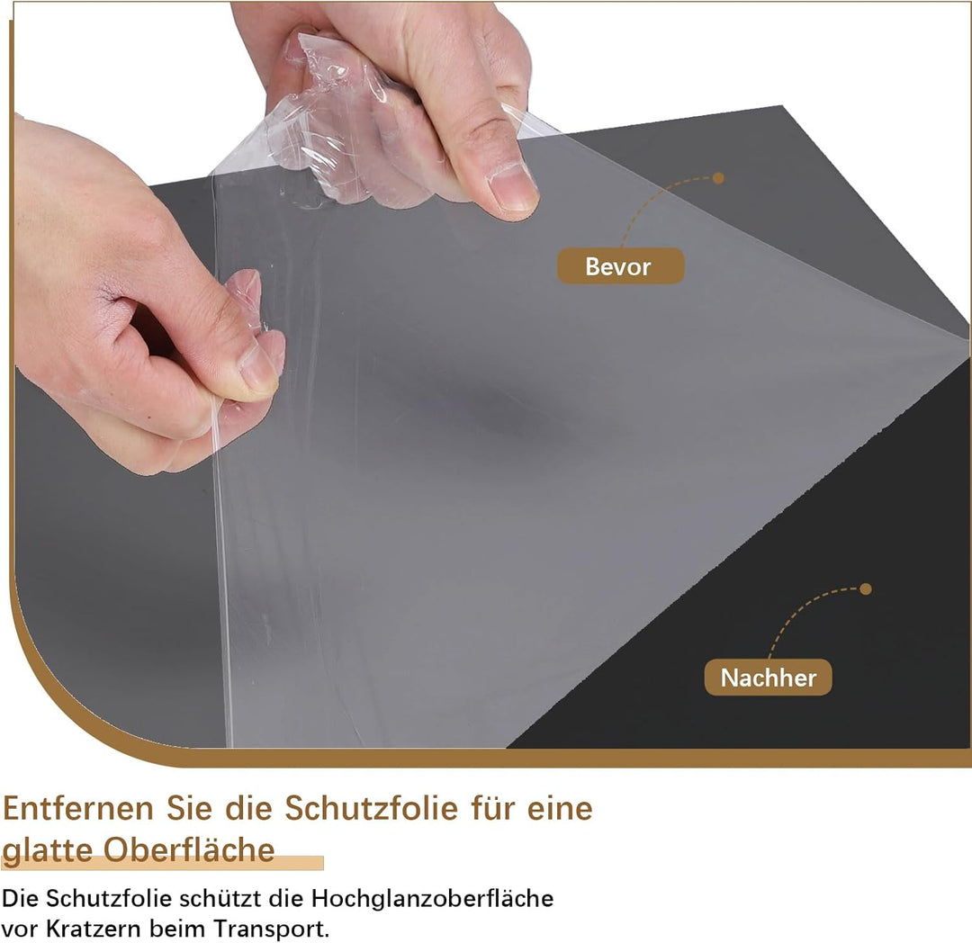 KEEPREAPER Couchtisch Wohnzimmertisch, Sofatisch mit LED Beleuchtung modern für Wohnzimmer, 78 x 78