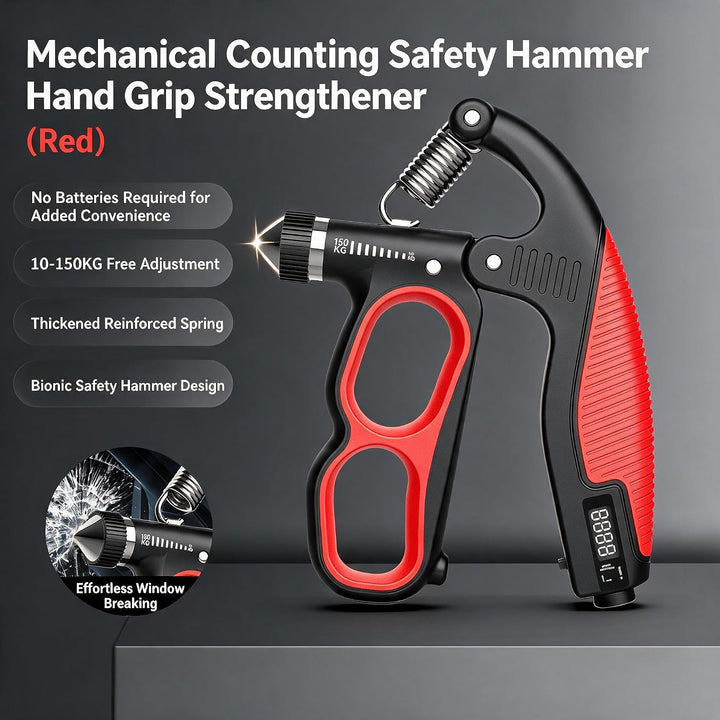 Griffkraft Trainer Handtrainer Rot - Einstellbarer Unterarmtrainer 10-150kg (22-330 lbs), Mechanisch