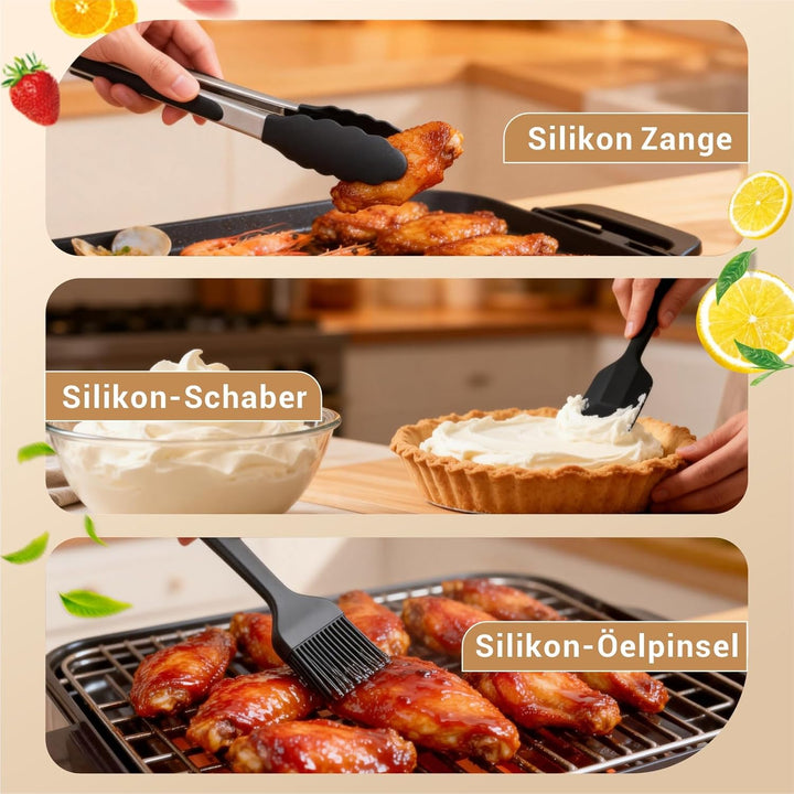 Heissluftfritteuse Zubehör für Ninja Foodi Flexdrawer AF500EU 10,4L, Faltbar Silikonform Heissluftfr