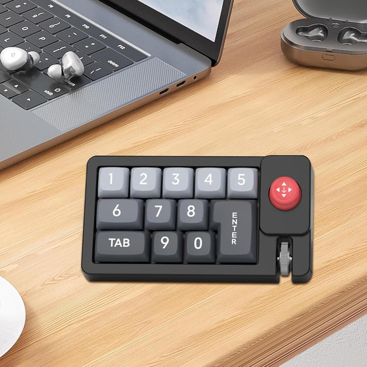 Programmierer Tastatur Ergonomischer Einhand-Ziffernblock, Als Separater Schwarz, Schwarz